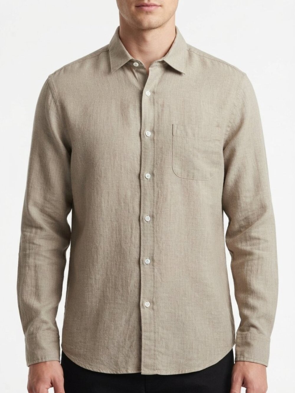 Jungmaven Men's Casual Button-Down Shirt in Beige/Tan